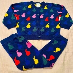 Hanna Anderson pear sweater cardigan and pant set